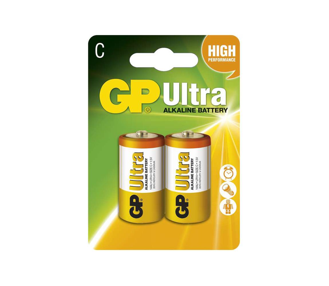  2 ks Alkalická baterie C GP ULTRA 1,5V 