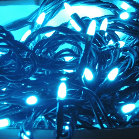 31455 - LED Vánoční řetěz 100xLED 10m tyrkysová