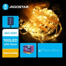 Aigostar - LED Solární vánoční řetěz 100xLED/8 funkcí 12m IP65 teplá bílá