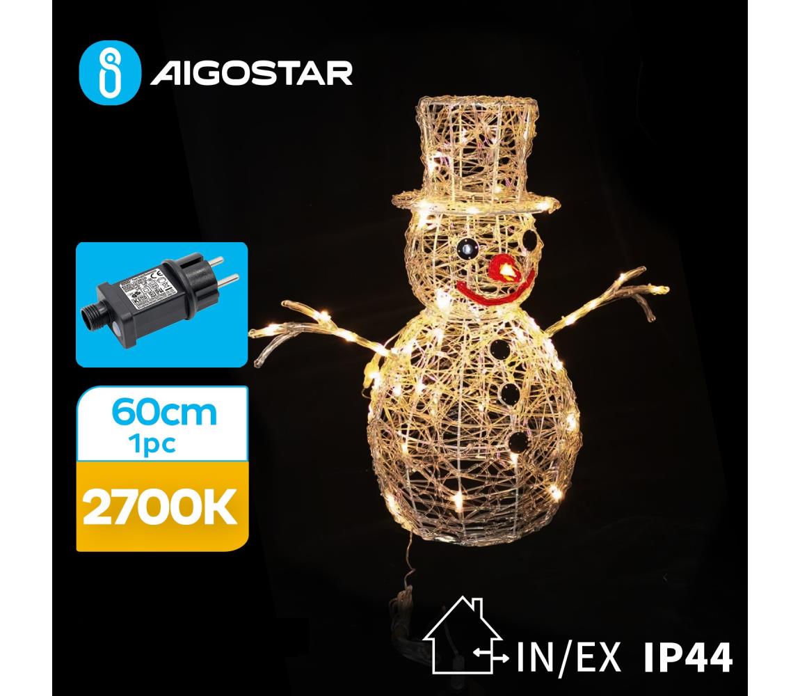  B.V. -LED Venkovní vánoční dekorace LED/3,6W/31/230V 2700K 60cm IP44 sněhulák 
