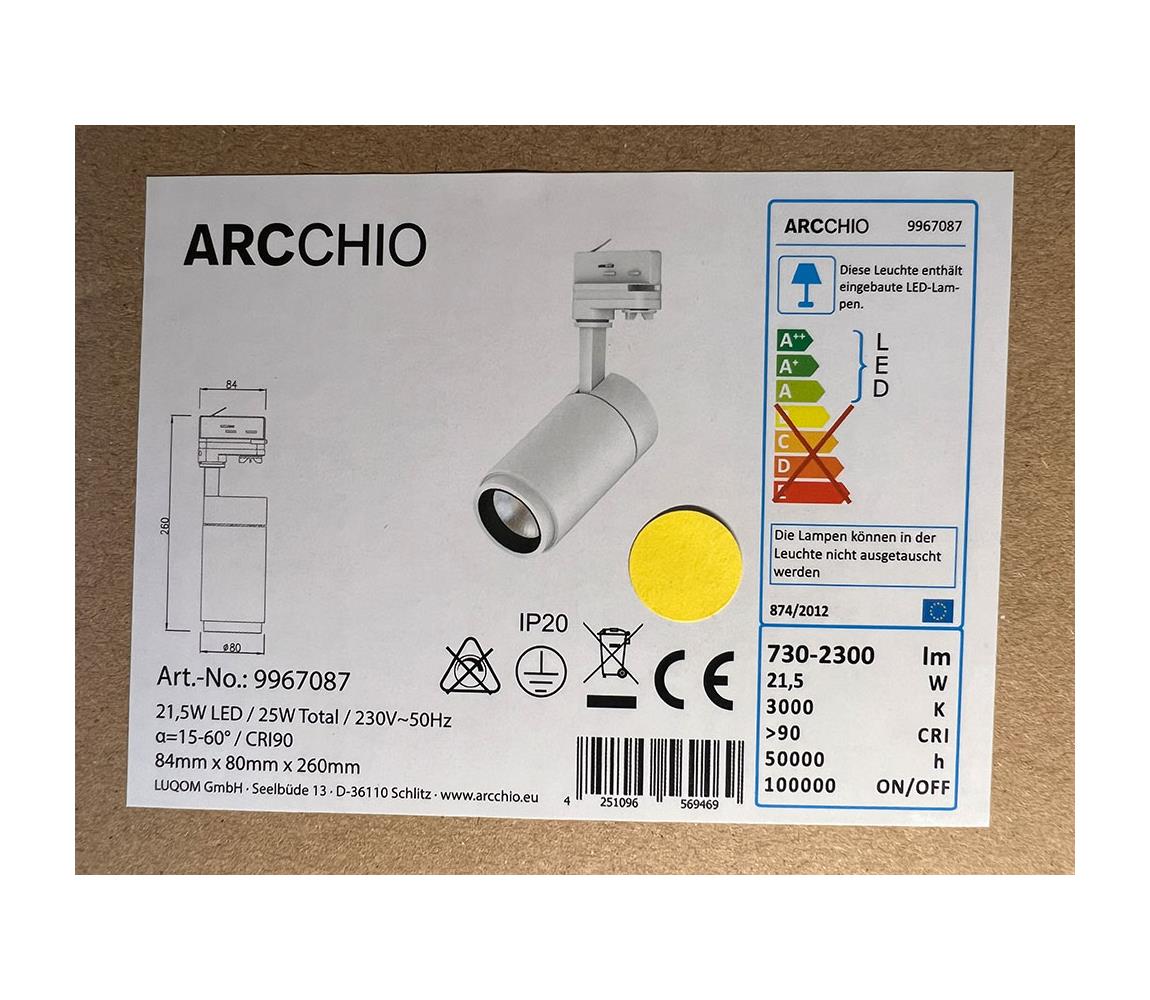 Arcchio Arcchio - LED Bodové svítidlo do lištového systému NANNA LED/21,5W/230V 