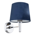 Argon 3908 - Nástěnná lampa BOLZANO 1xE27/15W/230V modrá/lesklý chrom