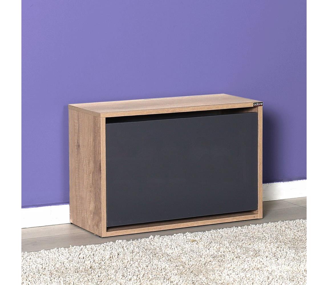 Adore Furniture Botník 42x60 cm hnědá/antracit 