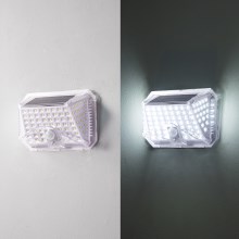 Brilagi - LED Solární nástěnné svítidlo se senzorem WALLIE LED/0,85W/3,7V 6500K IP65 stříbrná