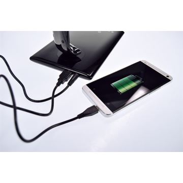 Brilagi - LED Stmívatelná stolní lampa USB konektor LED/12W/230V černá