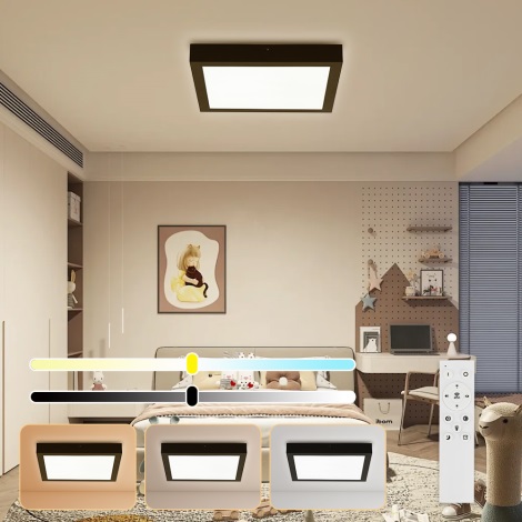 Brilagi - LED Stmívatelné koupelnové stropní svítidlo FRAME SMART LED/24W/230V 3000-6000K IP44 černá + dálkové ovládání