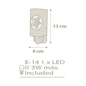 Dalber 63223L - LED lampička do zásuvky SWEET 1xE14/0,3W/230V