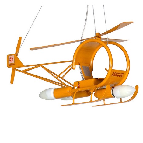 Dětský lustr Helikoptéra 3xE14/60W žlutá