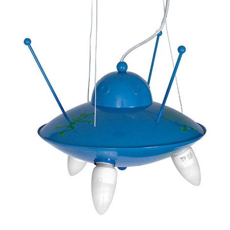 Dětský lustr UFO 3xE14/60W modrá