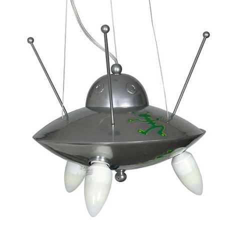 Dětský lustr UFO 3xE14/60W stříbrná