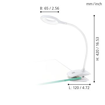 Eglo - LED Stmívatelná lampa s klipem 1xLED/3W/230V bílá