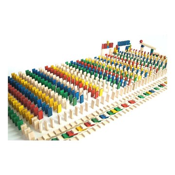 EkoToys - Dřevěné domino barevné 830 ks