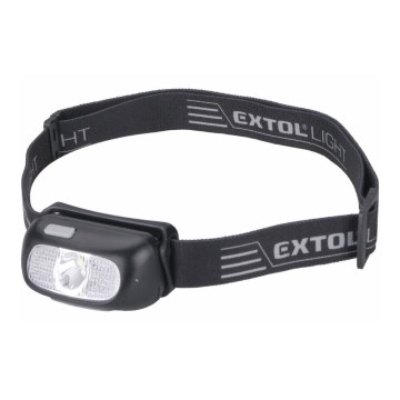 Extol - LED Nabíjecí čelovka LED/5W/1000 mAh/3,7V IPX5 černá