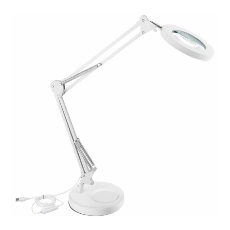Extol - LED Stmívatelná stolní lampa s lupou LED/8W/5V 2900/4500/7500K bílá
