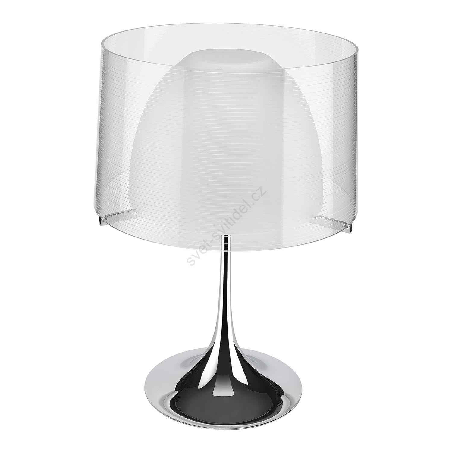 Stmívatelná stolní lampa TULMIS chrom/bílá/čirá