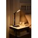 LED Stmívatelná stolní lampa s bezdrátovým nabíjením QI a USB KINGFISHER LED/8,5W/230V hnědá
