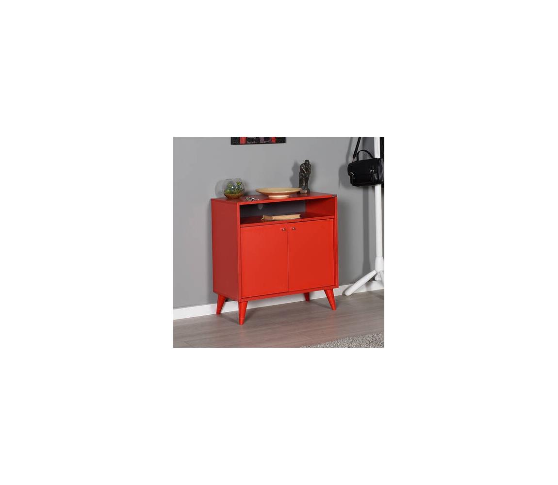 Adore Furniture Komoda 79x73 cm červená 
