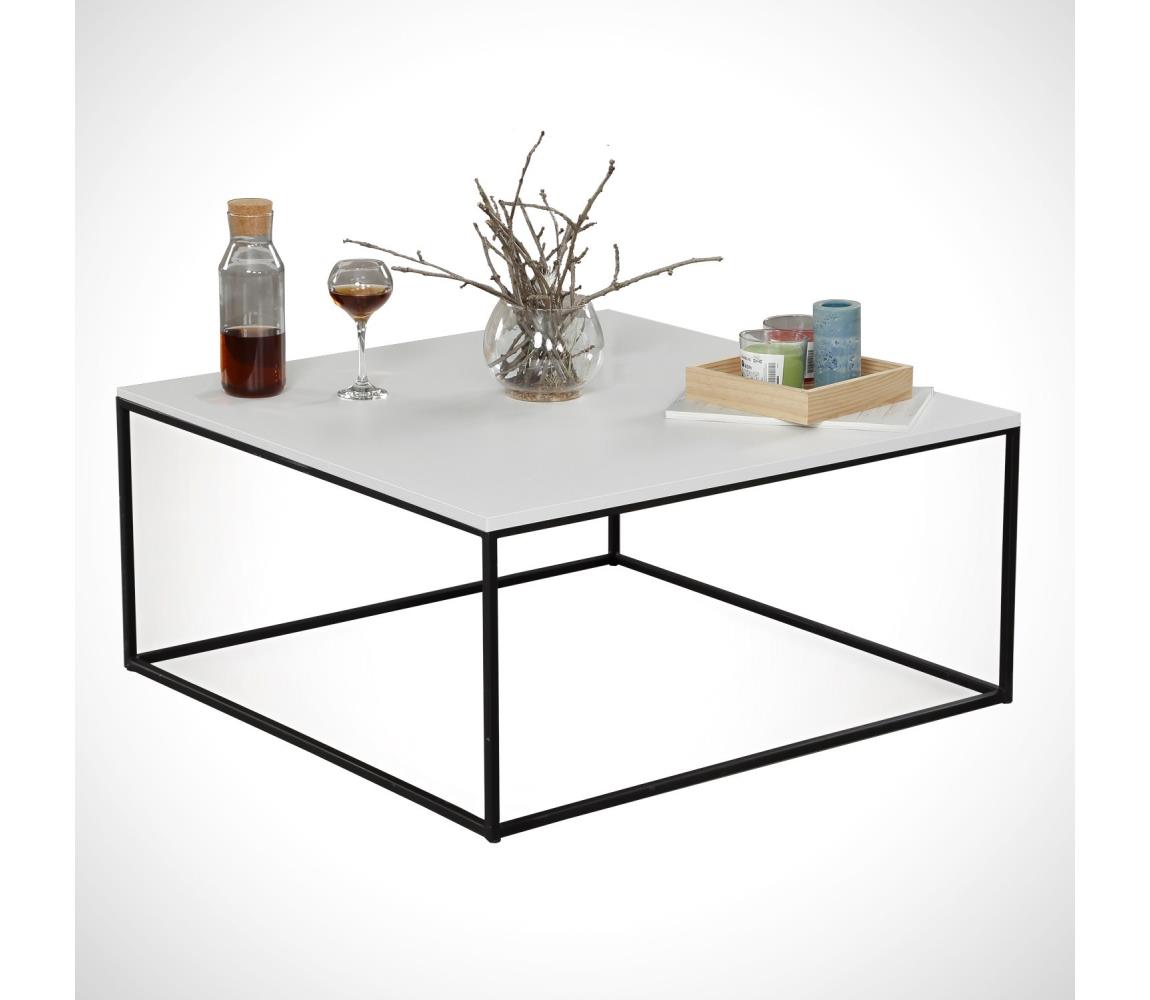  Konferenční stolek  ROYAL 43x75 cm černá/bílá 