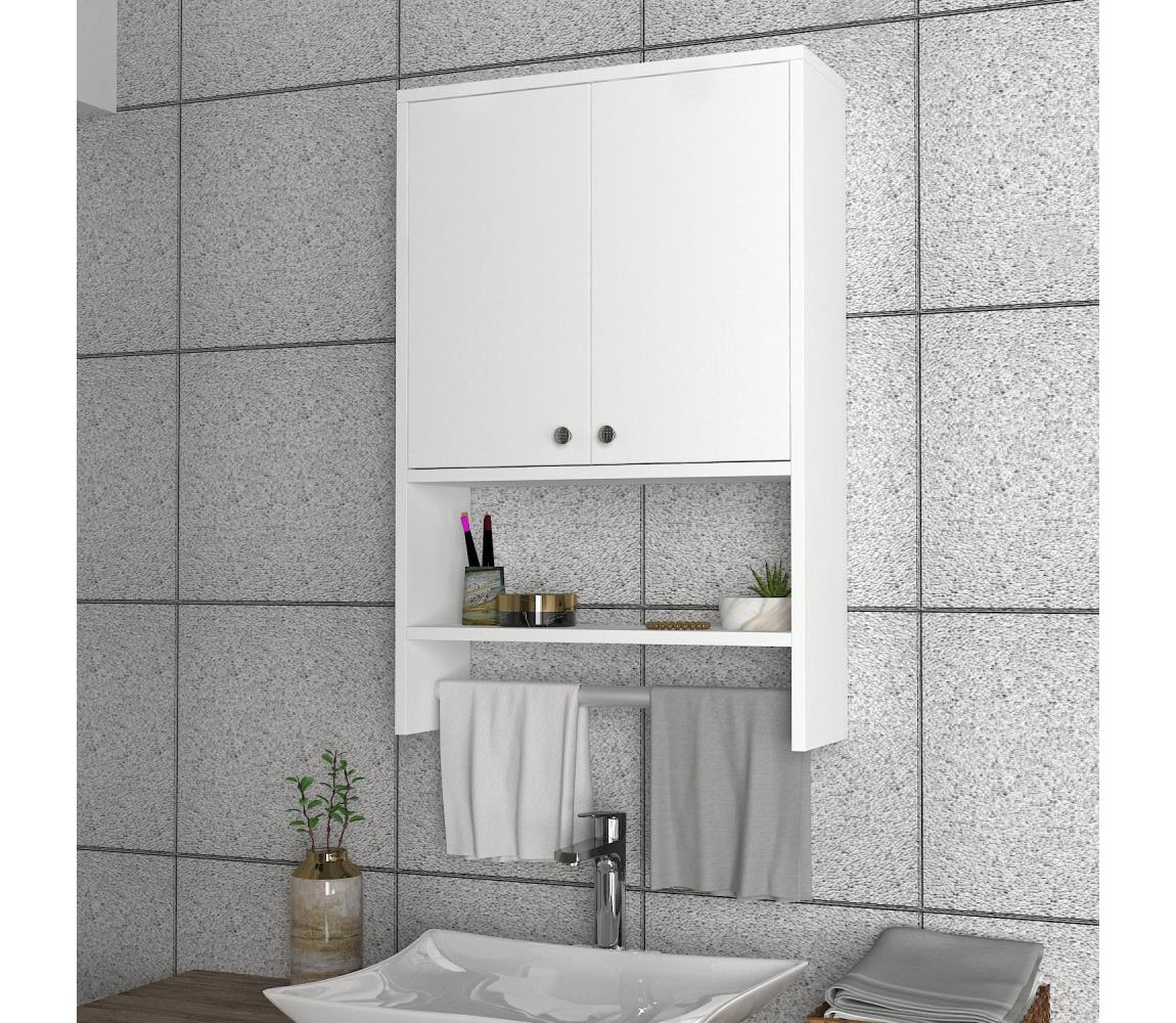  Koupelnová nástěnná skříňka VIRA 90x59 cm bílá 