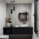 Koupelnový lustr na lanku TURYN 1xGU10/10W/230V IP44 černá