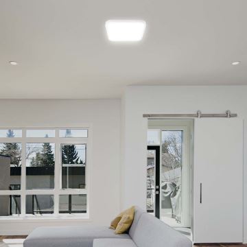 LED Koupelnové stropní svítidlo se senzorem LED/18W/230V 4000K IP44 bílá + dálkové ovládání