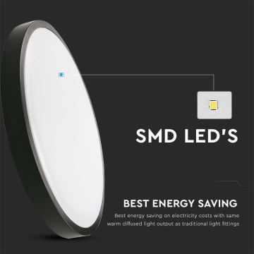 LED Koupelnové stropní svítidlo se senzorem LED/18W/230V 4000K IP44 černá