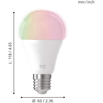 LED RGB Stmívatelná žárovka CONNECT E27/9W 2700-6500K - Eglo