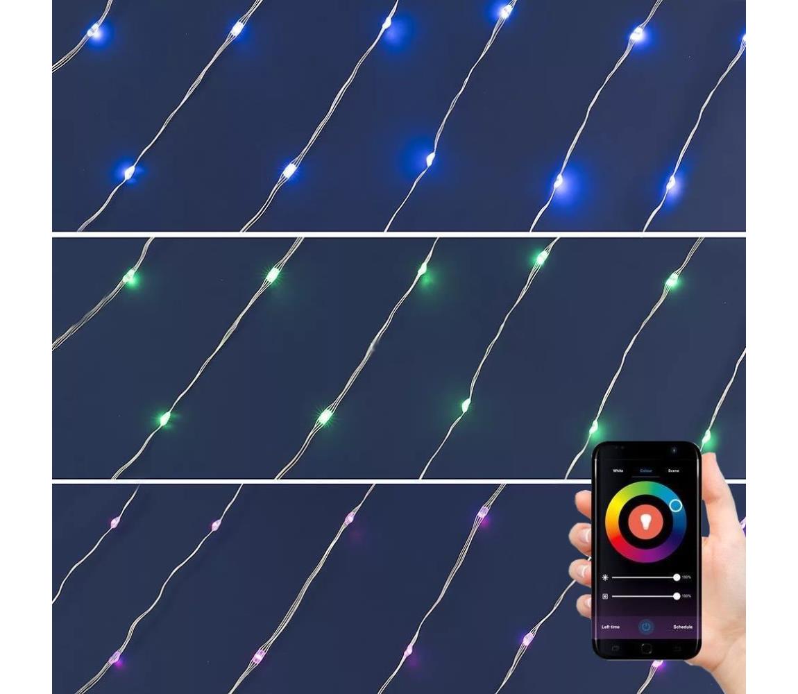  LED RGB Vánoční stmívatelný řetěz 200xLED/29 funkcí 20,4m 