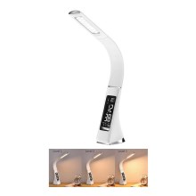 LED Stmívatelná stolní lampa s displejem LEATHER LED/7W/230V bílá