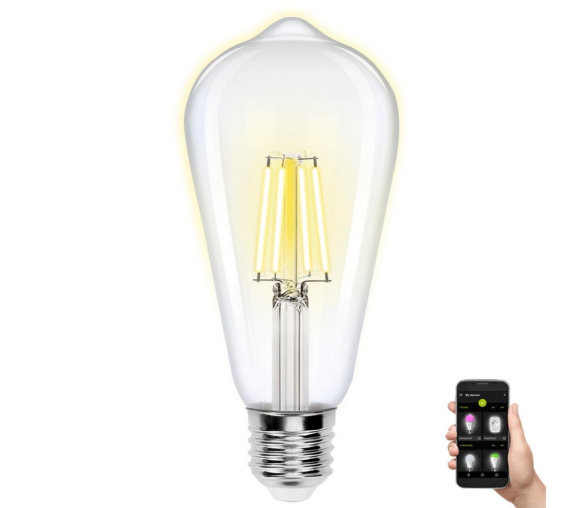  B.V. LED Stmívatelná žárovka FILAMENT ST64 E27/6W/230V 2700-6500K Wi-Fi -  