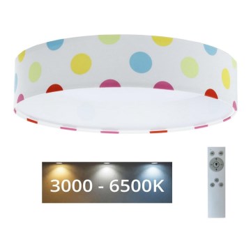 LED Stmívatelné dětské stropní svítidlo SMART GALAXY KIDS LED/24W/230V 3000-6500K puntíky pestrobarevná + dálkové ovládání