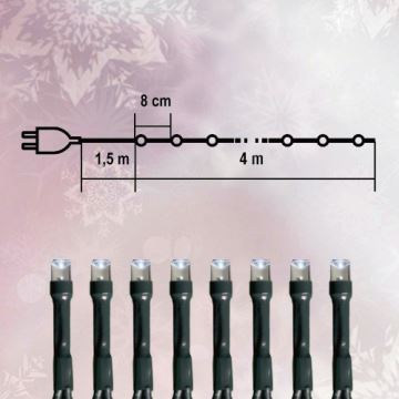 LED Vánoční řetěz 50xLED 4m teplá bílá