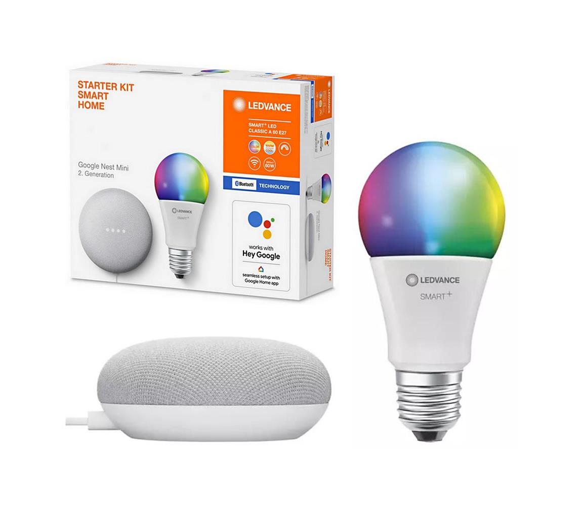 Ledvance Ledvance - Inteligentní reproduktor Google Nest Mini + LED RGBW žárovka SMART+ 