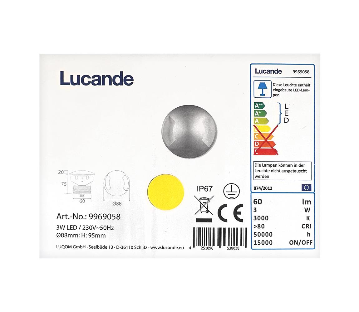 Lucande Lucande - LED Venkovní zápustné svítidlo HELENE LED/3W/230V IP67 