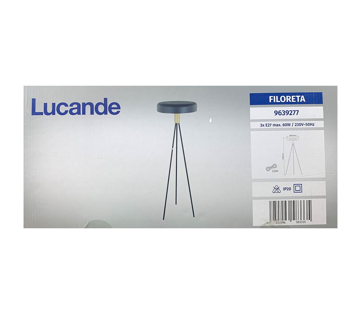 Lucande Lucande - Stojací lampa FILORETA 3xE27/60W/230V 