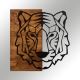Nástěnná dekorace 56x58 cm tygr dřevo/kov