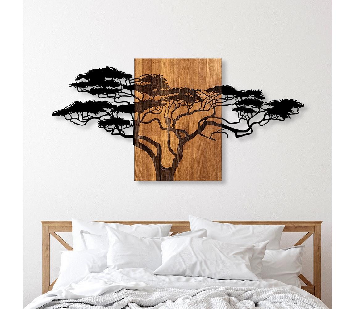  Nástěnná dekorace 70x144 cm strom dřevo/kov 