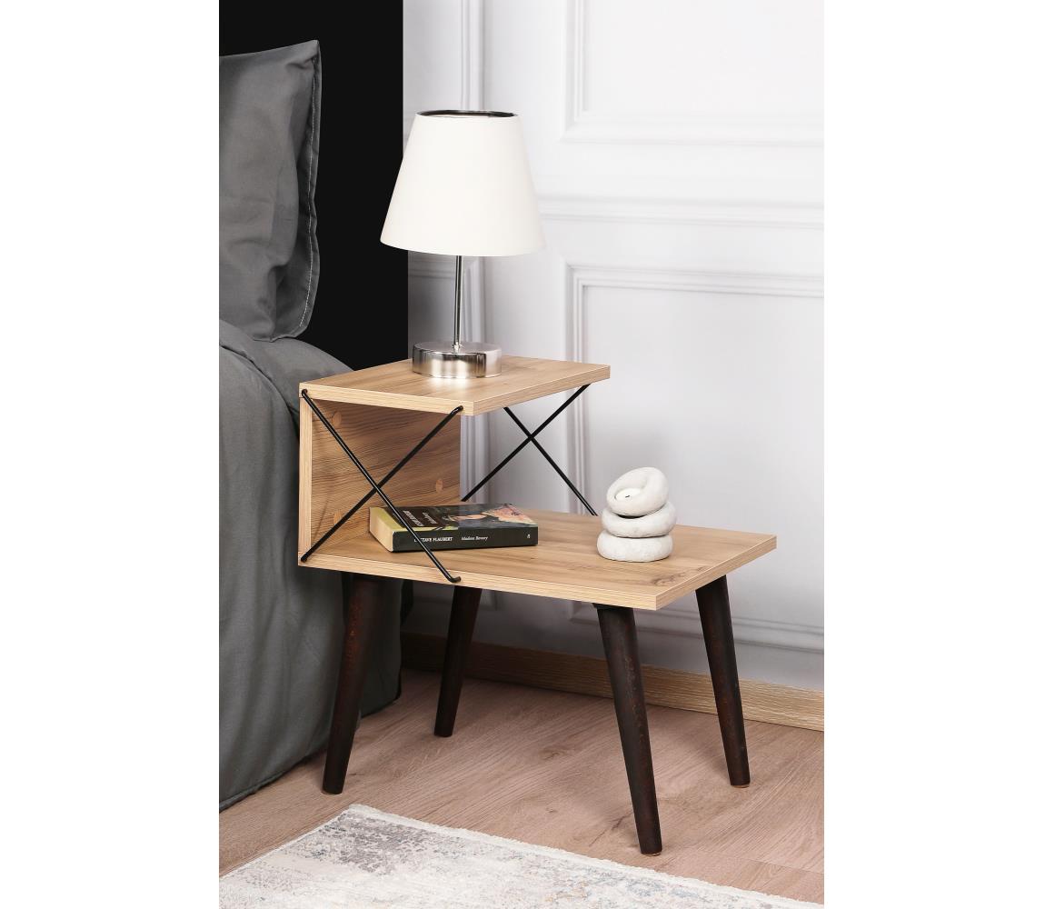  Noční stolek CROSS 55x50 cm hnědá 