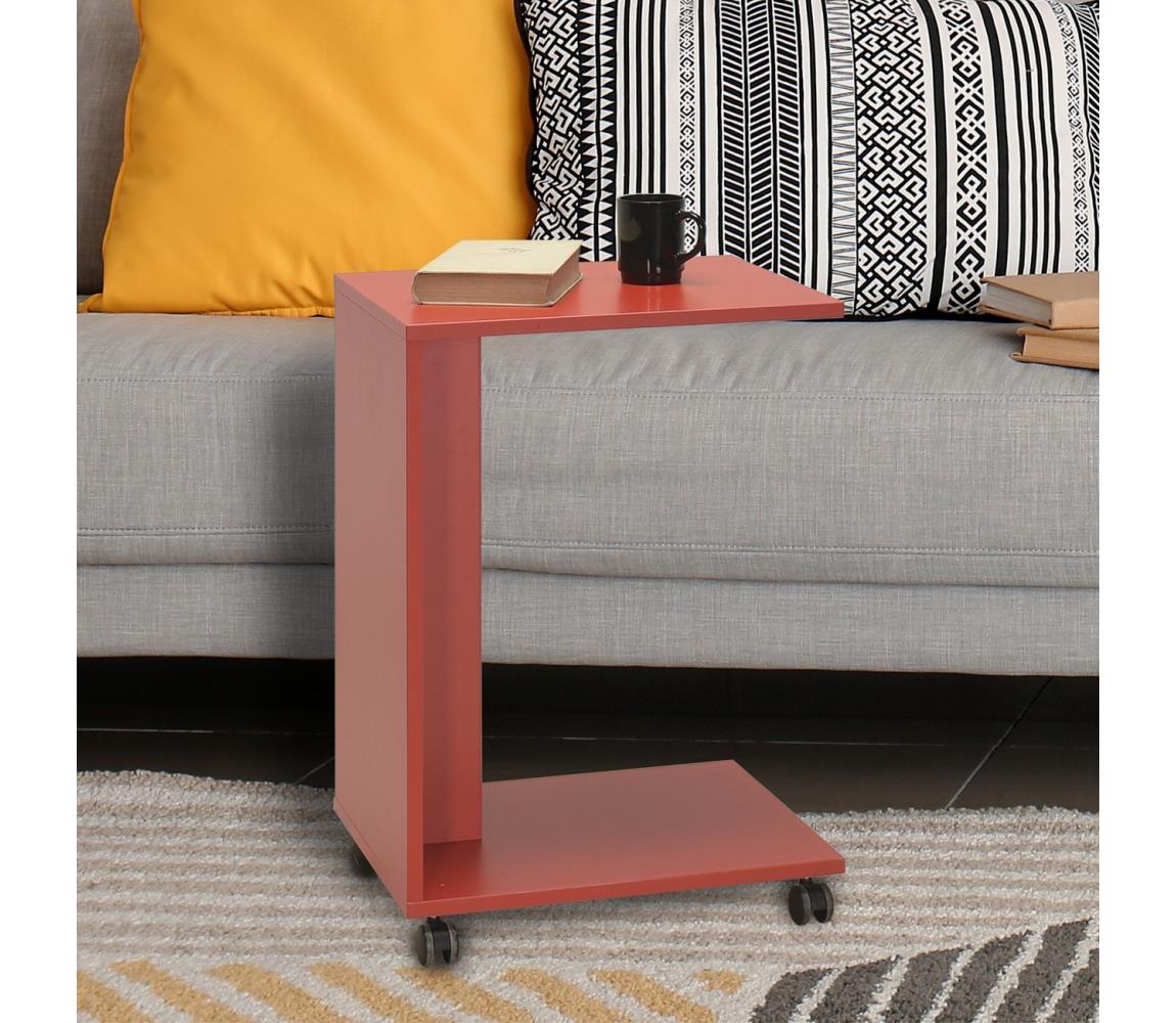Adore Furniture Odkládací stolek 65x35 cm červená 