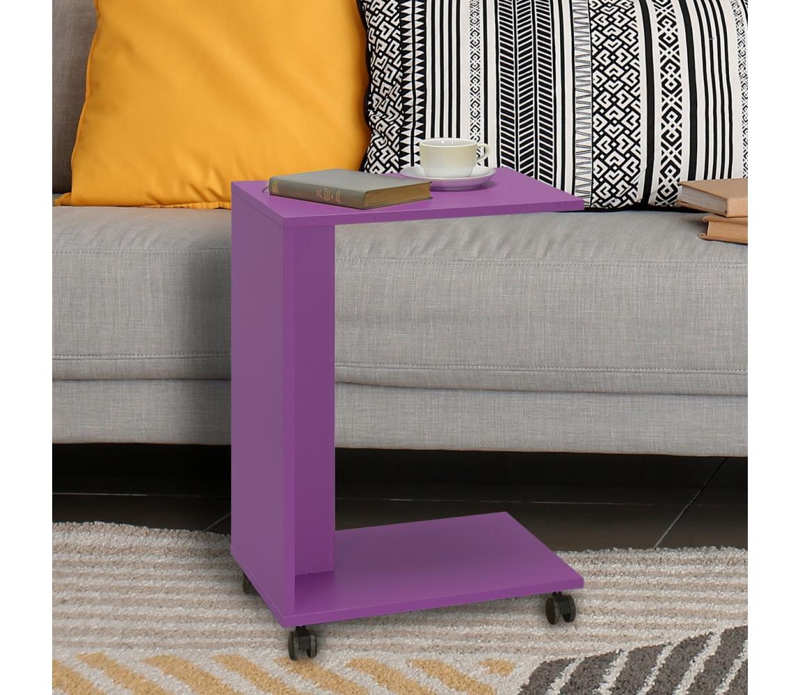 Adore Furniture Odkládací stolek 65x35 cm fialová 