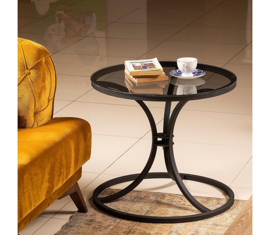  Odkládací stolek CORLEAONE 57,8x60 cm černá 
