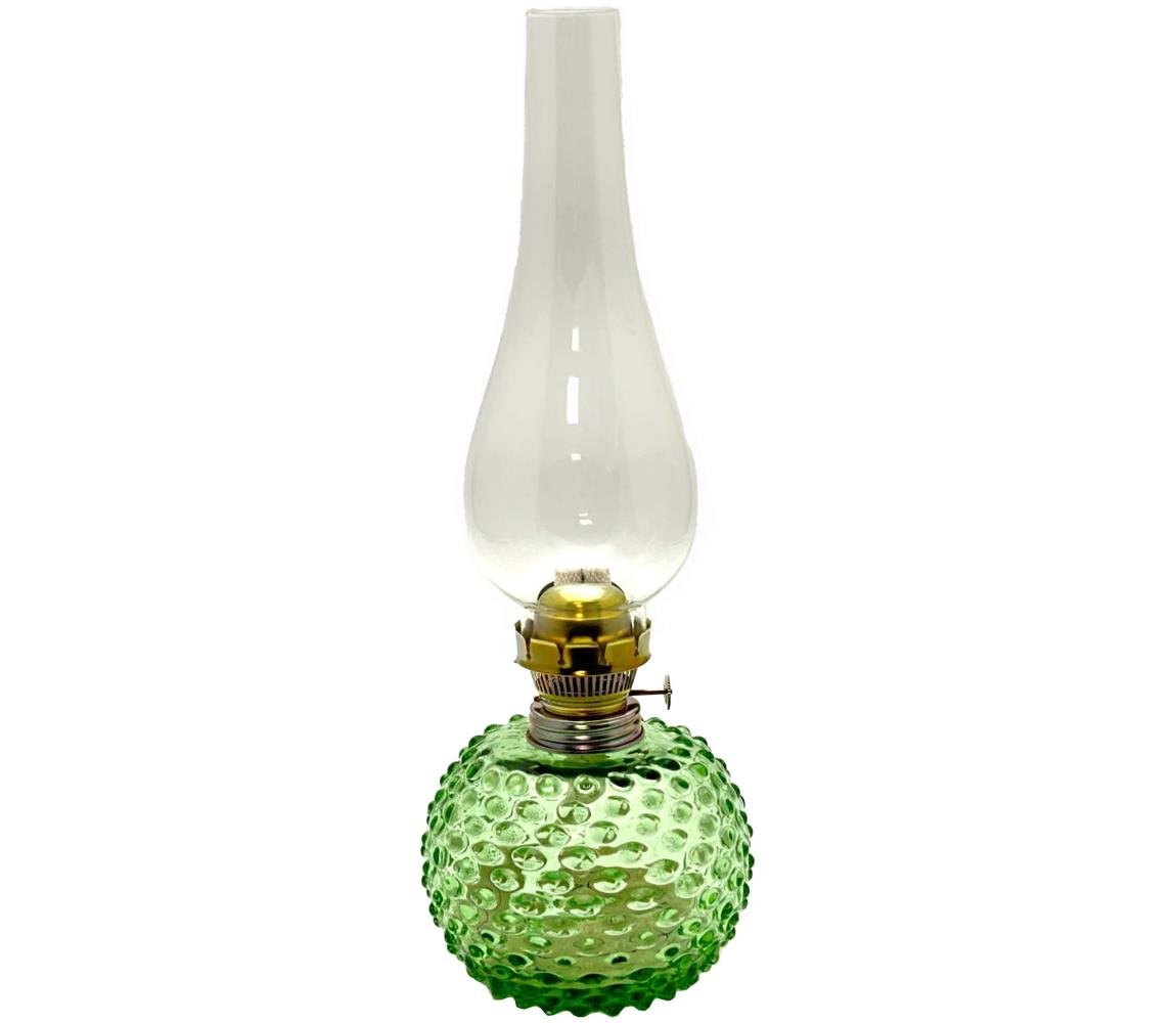 Floriánova huť Petrolejová lampa EMA 38 cm světle zelená 