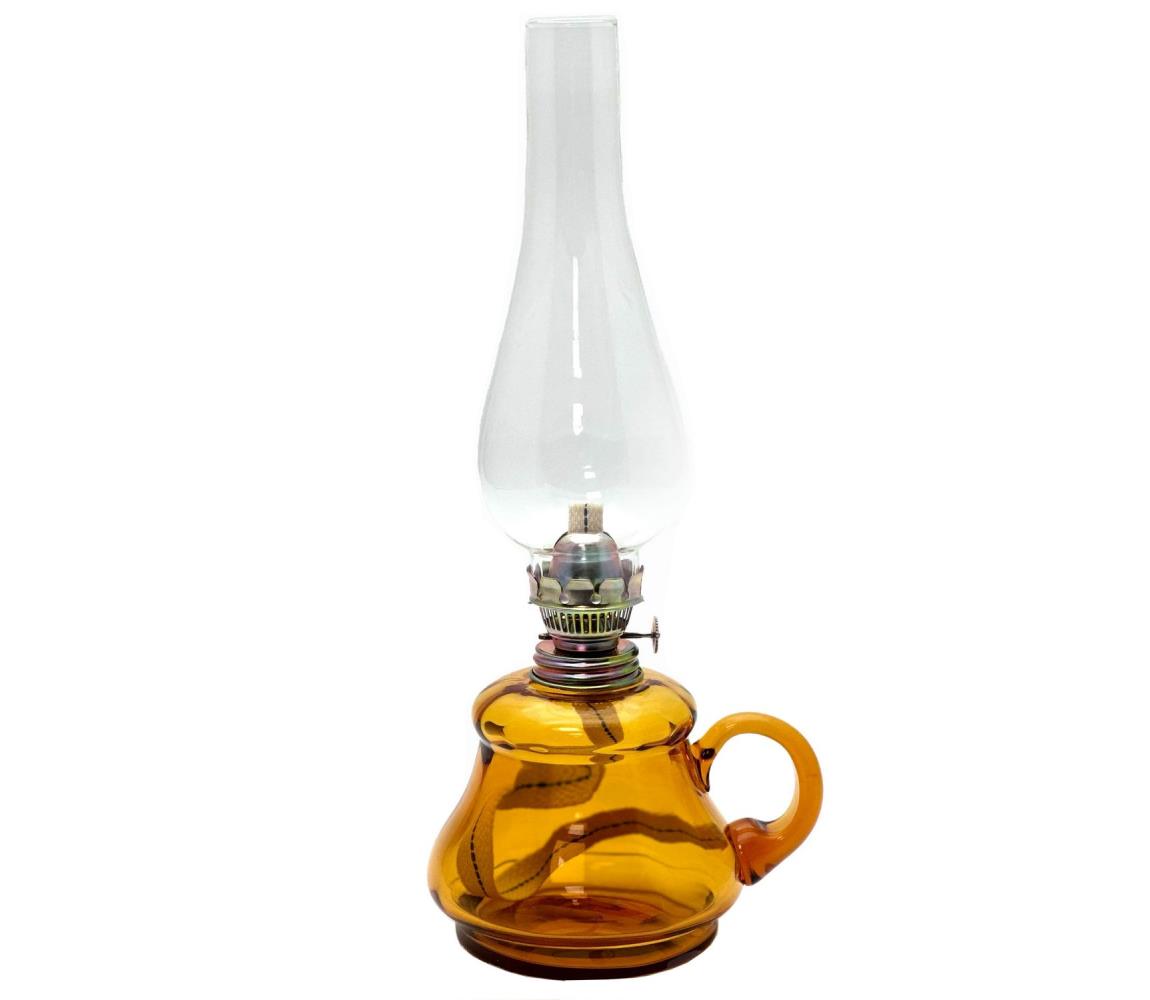 Floriánova huť Petrolejová lampa TEREZA 34 cm amber 