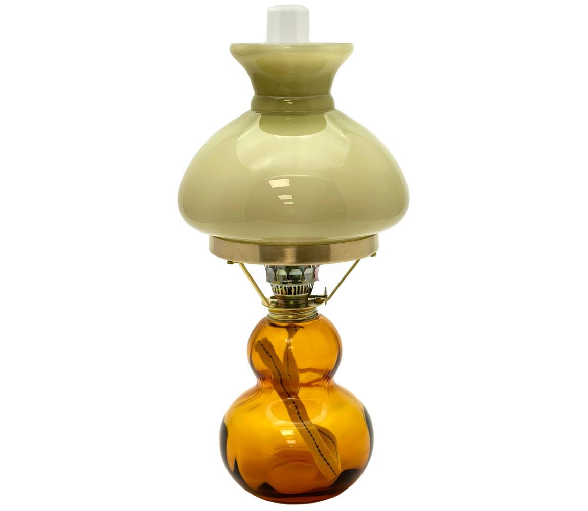 Floriánova huť Petrolejová lampa ZUZANA 43 cm amber 