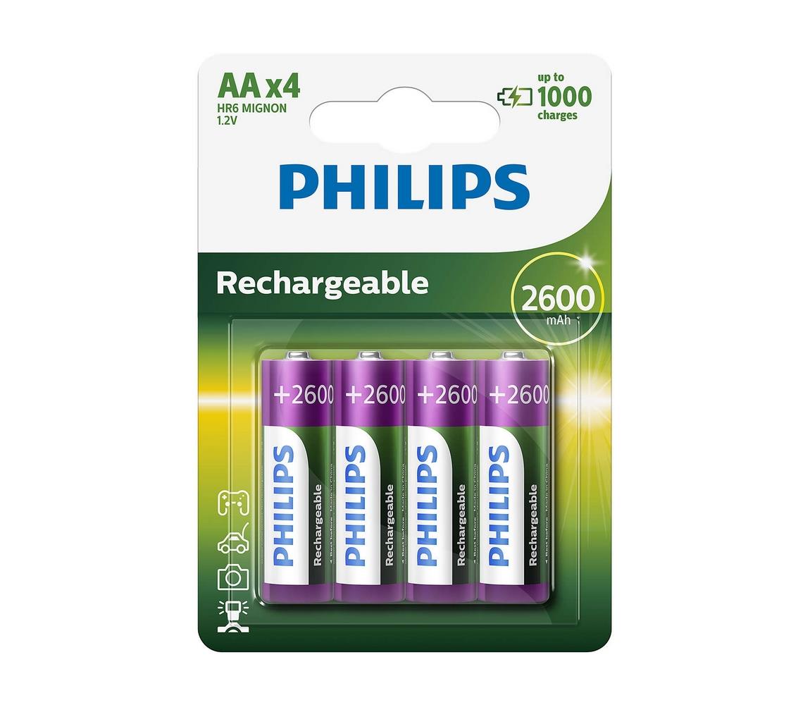 Philips Philips R6B4B260/10 - 4 ks Nabíjecí baterie AA MULTILIFE NiMH/1,2V/2600 mAh 