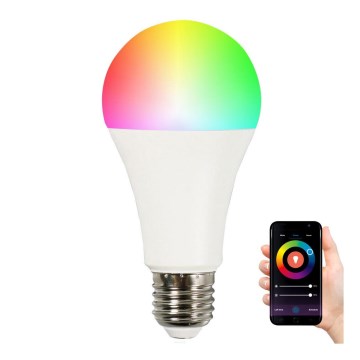 RGB LED Stmívatelná žárovka A65 E27/11W/230V 2700-6500K Wi-Fi Tuya