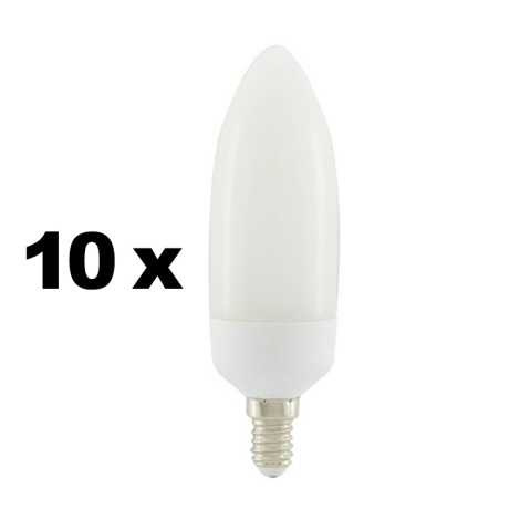 SADA 10x Úsporná žárovka E14/11W 10STK svíčka