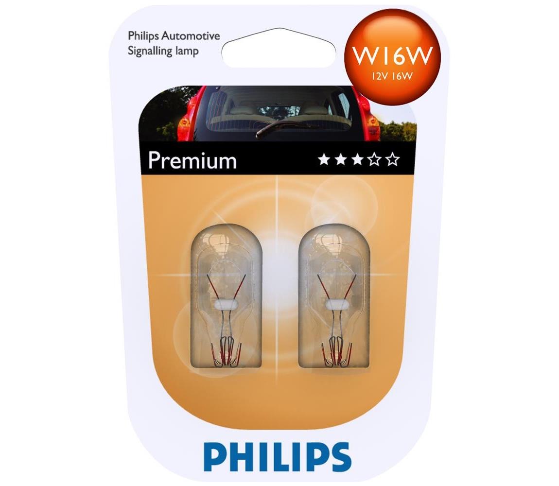 Philips SADA 2x Autožárovka Philips VISION 12067B2 W16W W2,1x9,5d/16W/12V 
