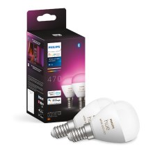 SADA 2x LED RGBW Stmívatelná žárovka Philips Hue White And Color Ambiance P45 E14/5,1W/230V 2000-6500K