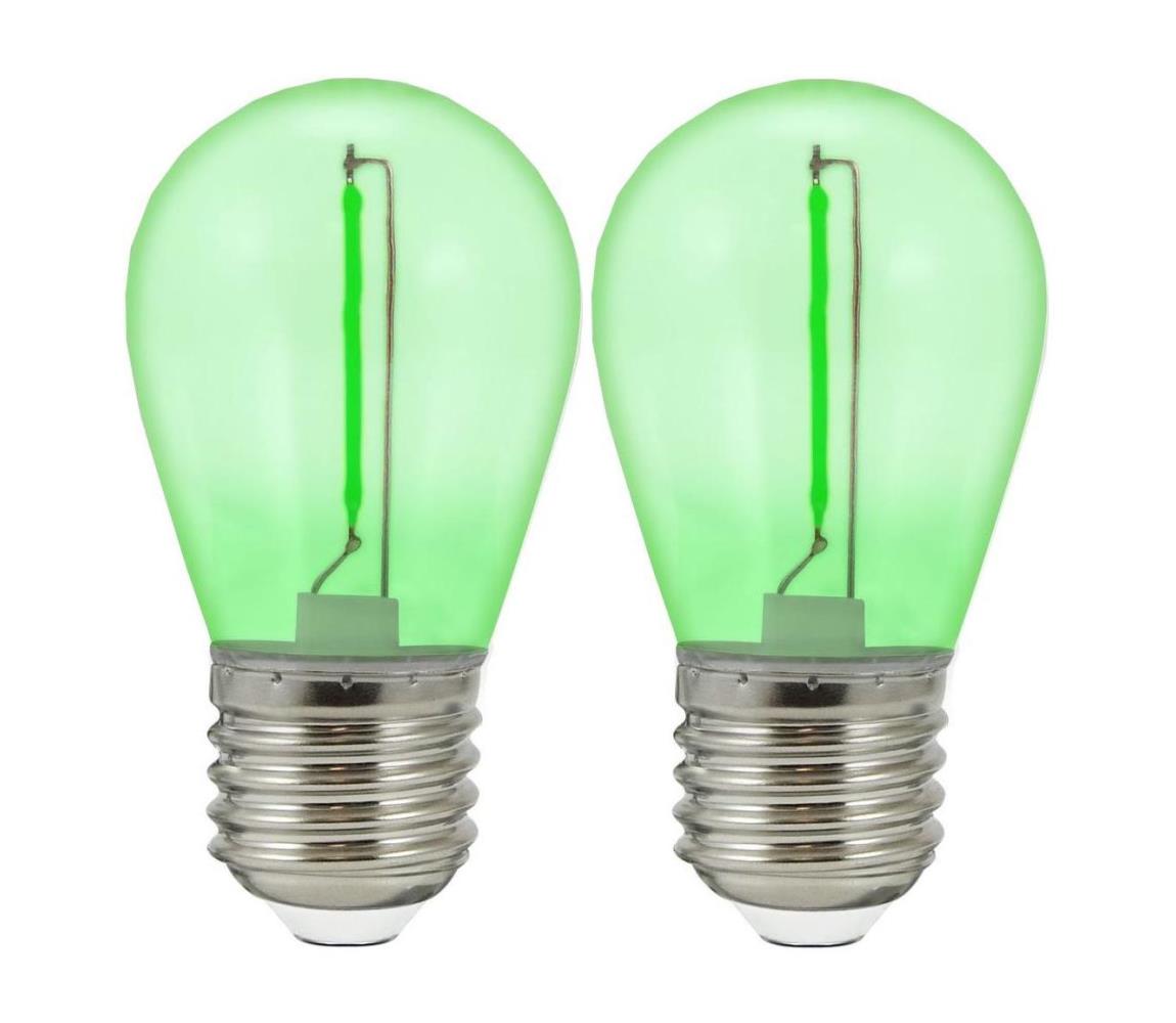 SADA 2x LED Žárovka PARTY E27/0,3W/36V zelená 